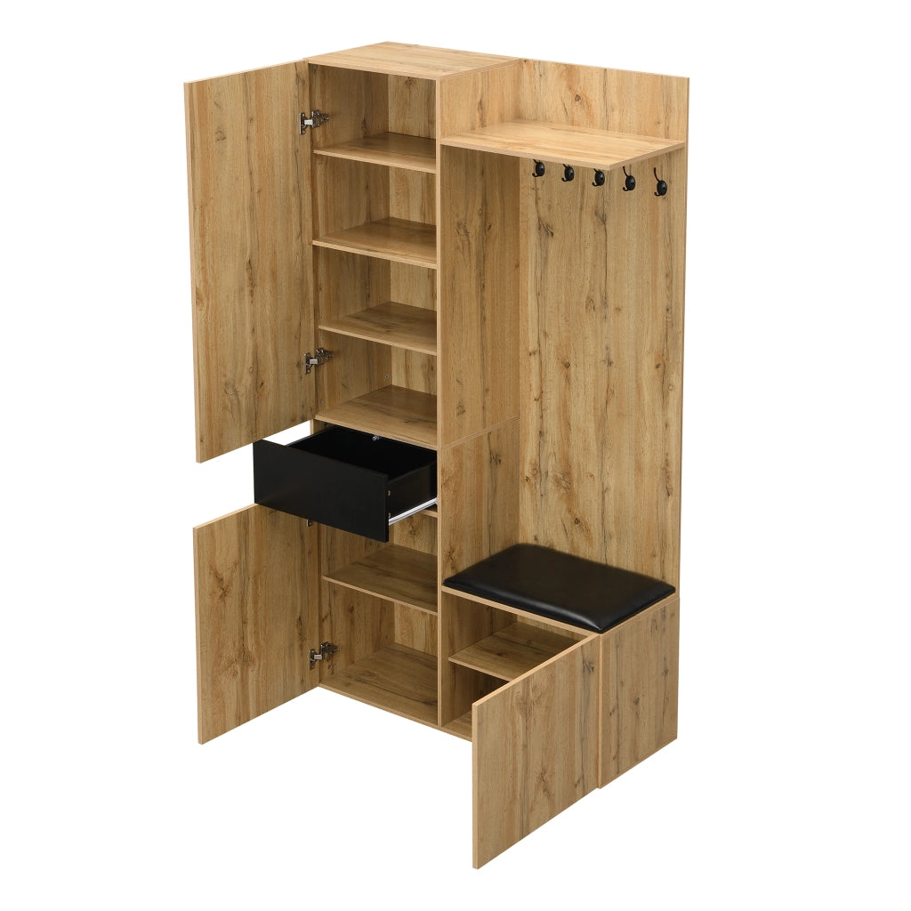 Set Ingresso Scarpiera con Specchio, Appendiabiti e Panca ¨C MINIMAL ¨C con Cassetti e Ripiani