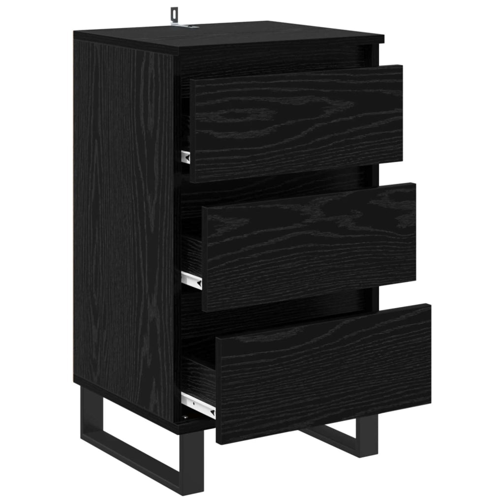 Credenza | Madia | Buffet da pranzo | Armadio da pranzo con cassetto Rovere nero Legno multistrato