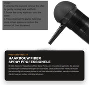 Applicatore di Fibrille Capillari Professionale - Spray a Polvere in Flacone - Boccia per Capillatura - Applicazione Precisa - Nero - Leggero in ABS - Spray per Capillatura