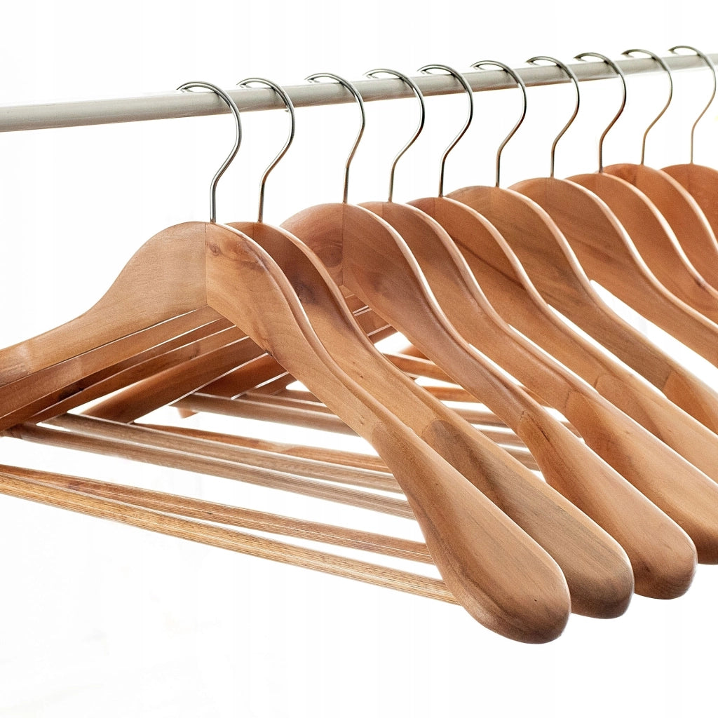 Grucce appendiabiti in legno KADAX, grucce per pantaloni per armadio, 12 pezzi