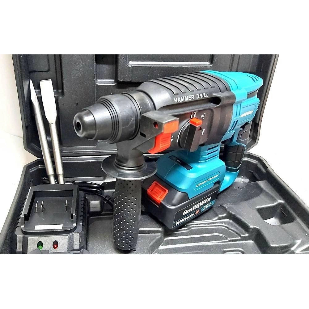 Trade Shop - Tassellatore A Batteria 2 Batterie Martello Demolitore Percussione Trapano Sds -