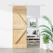 Porta scorrevole Naturale e Bianco 70 x 210 cm 3445133