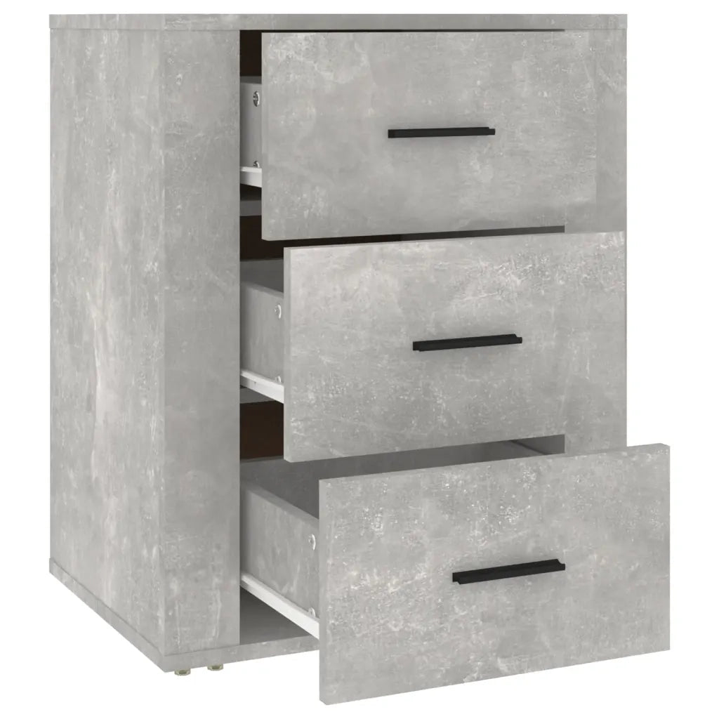 Comodino Grigio Cemento 50x36x60 cm in Legno Multistrato cod mxl 30248
