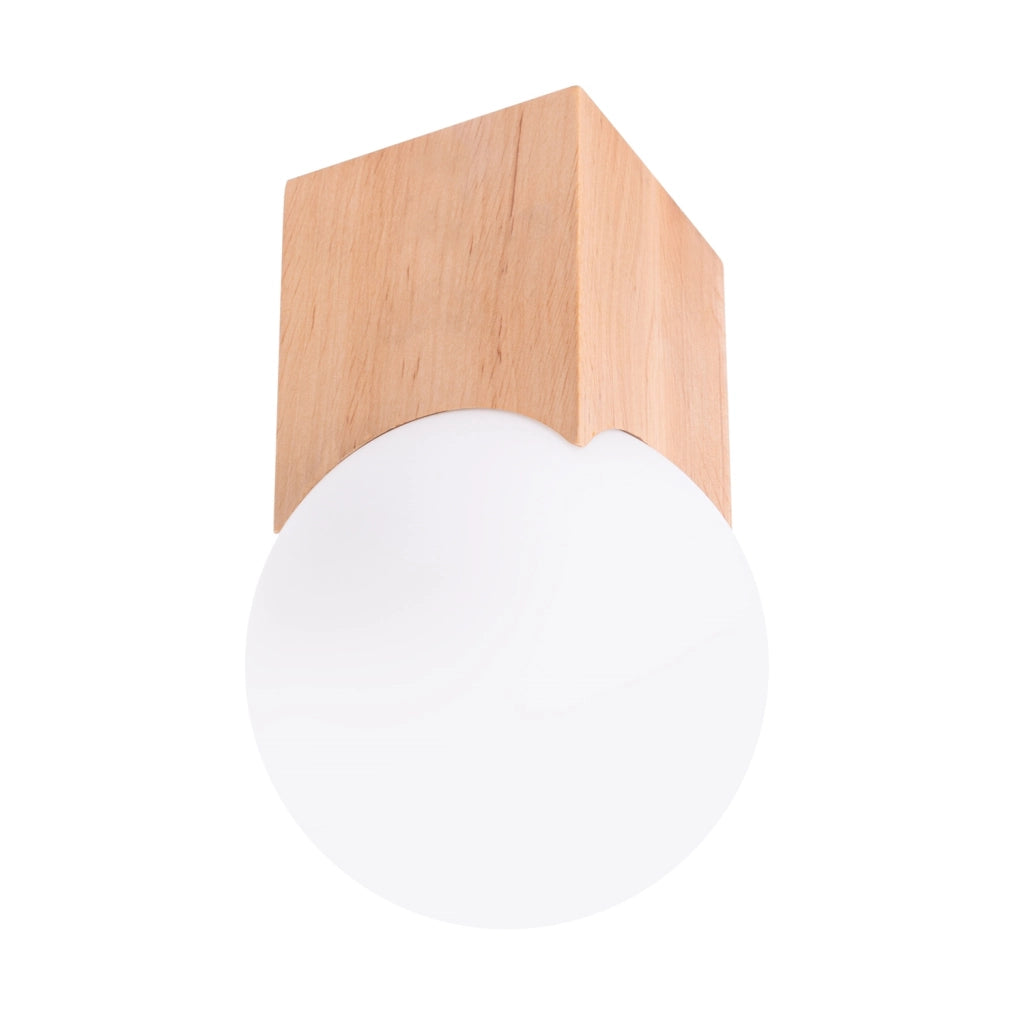 Plafoniera scandinava legno/vetro sfera G9 Pure Lume