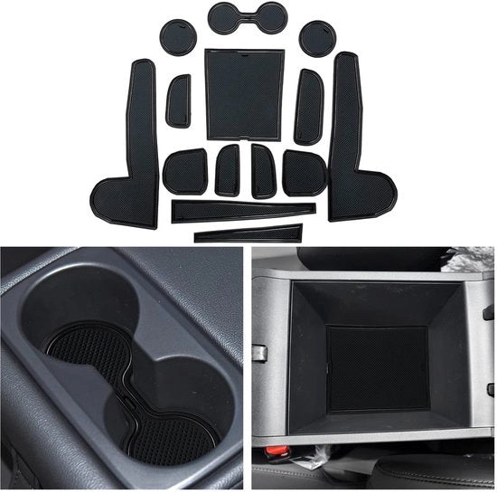 Accessori elettronici compatibili con Hyundai Tucson NX4 2021-2023 2024, Tappeti in gomma per console centrale Antislip, supporto per bicchiere Antislip, tappeto in gomma per braccio Tucson 2024 (nero)