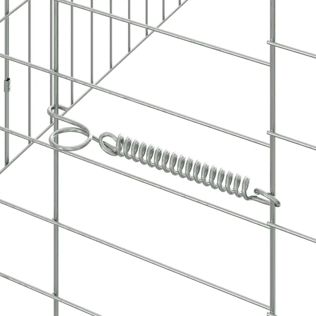 Gabbia per Conigli Argento 400 x 78 x 78 cm Acciaio zincato