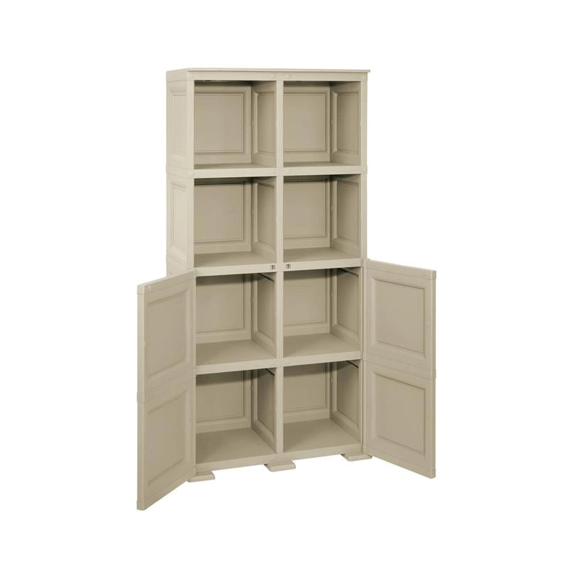 ARMADIO 2 MODULI CHIUSI CON 2 SCAFFALI 79X43X164 CM, MOBILE CONTENITORE MULTIUSO PER SALOTTO, PERGOLATO E BALCONE COPERTO, DESIGN CLASSICO EFFETTO LEGNO