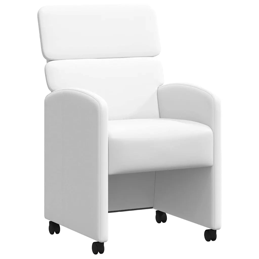 Sedie da Pranzo con Ruote 2 pcs Bianco 58 x 65 x 98 cm 42017891