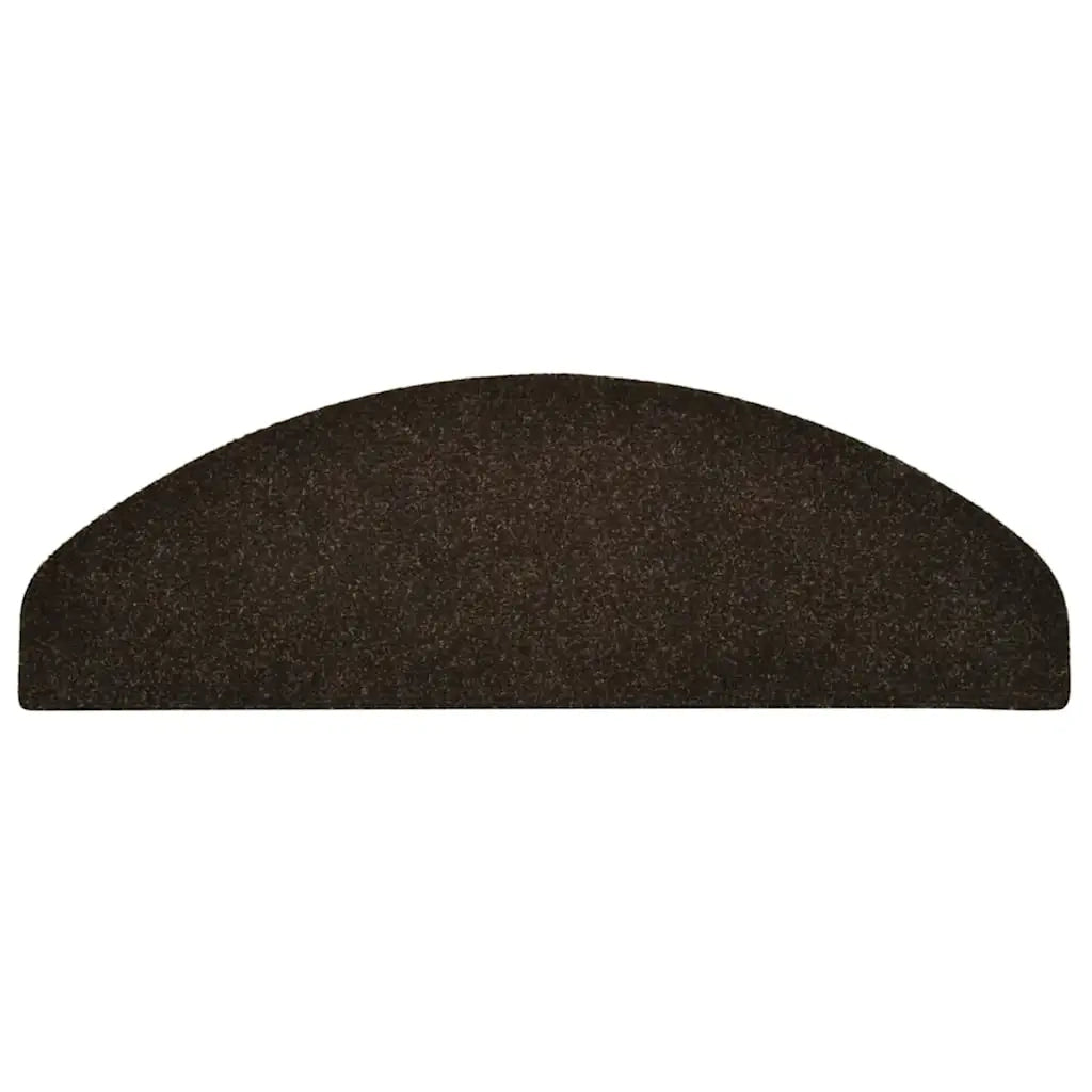 Tappetini per scale autoadesivi 15 pz 65x21x4 cm marrone scuro semicircolari grandi 322349