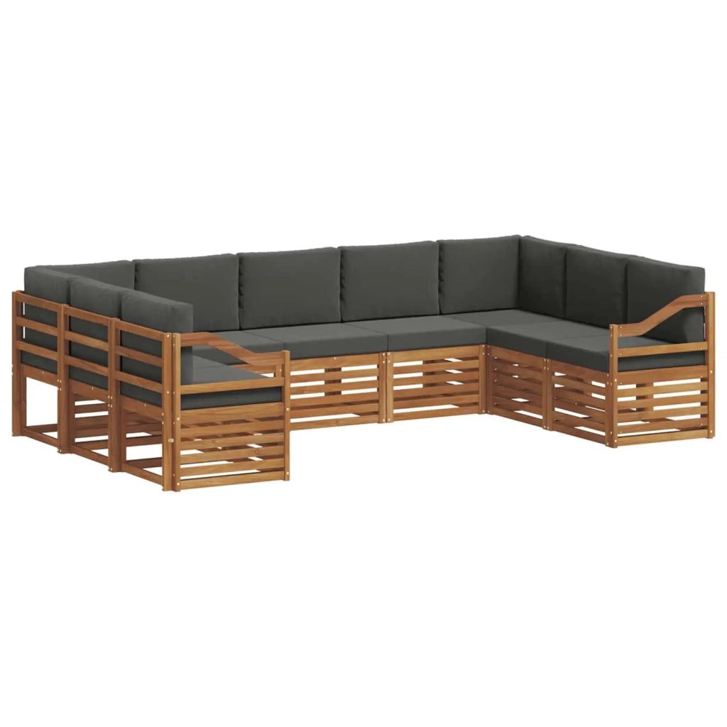 Set divano sezionale con cuscino 9 pcs Naturale e Antracite 3375497