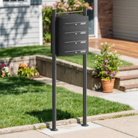 Cassetta postale condominiale autoportante 4 posti, 1 modulo, nero 556 x 270 x 1500 mm