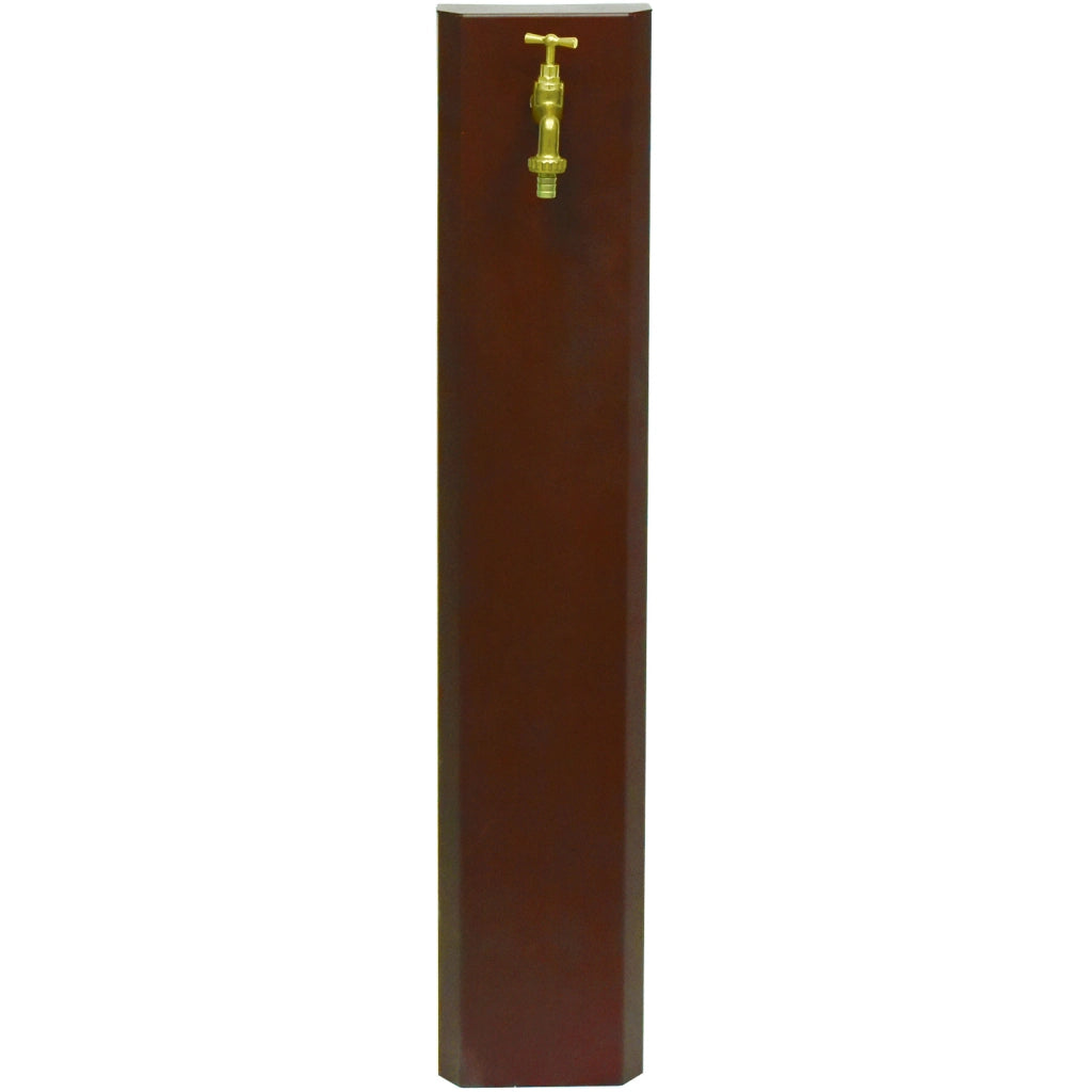 Fontana a Muro da Giardino Con Rubinetto 18x6x100 cm In Acciaio Effetto Corten