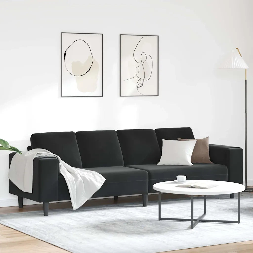 Divano per Soggiorno Nero 250 x 77 x 76 cm 3335096