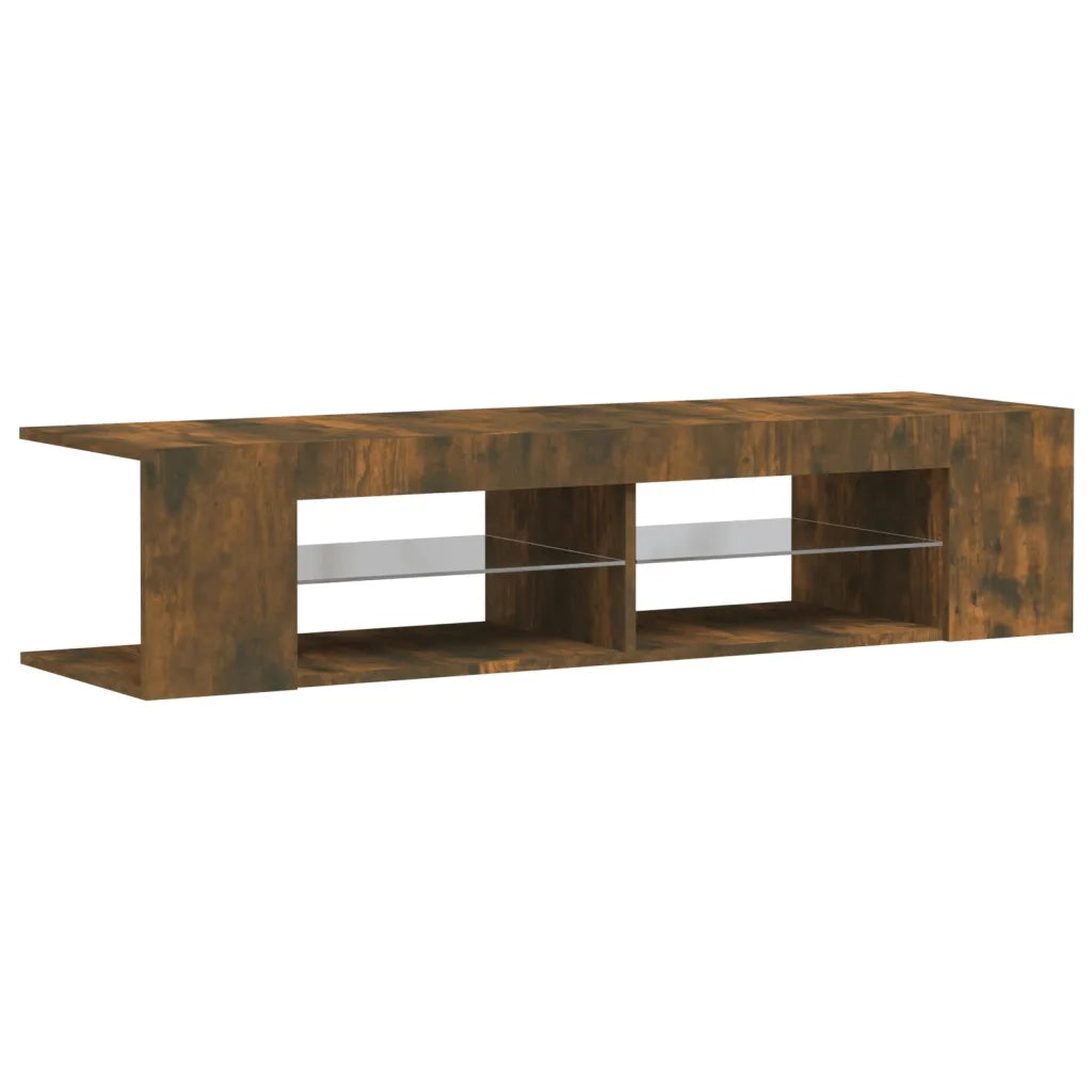Mobile Porta TV con Luci LED Rovere Fumo 135x39x30 cm cod mxl 16722