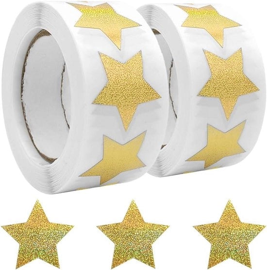 Sticker Ster Glitterati 25 mm - 1000 pezzi in oro scintillante per scrapbooking e decorazione di regali