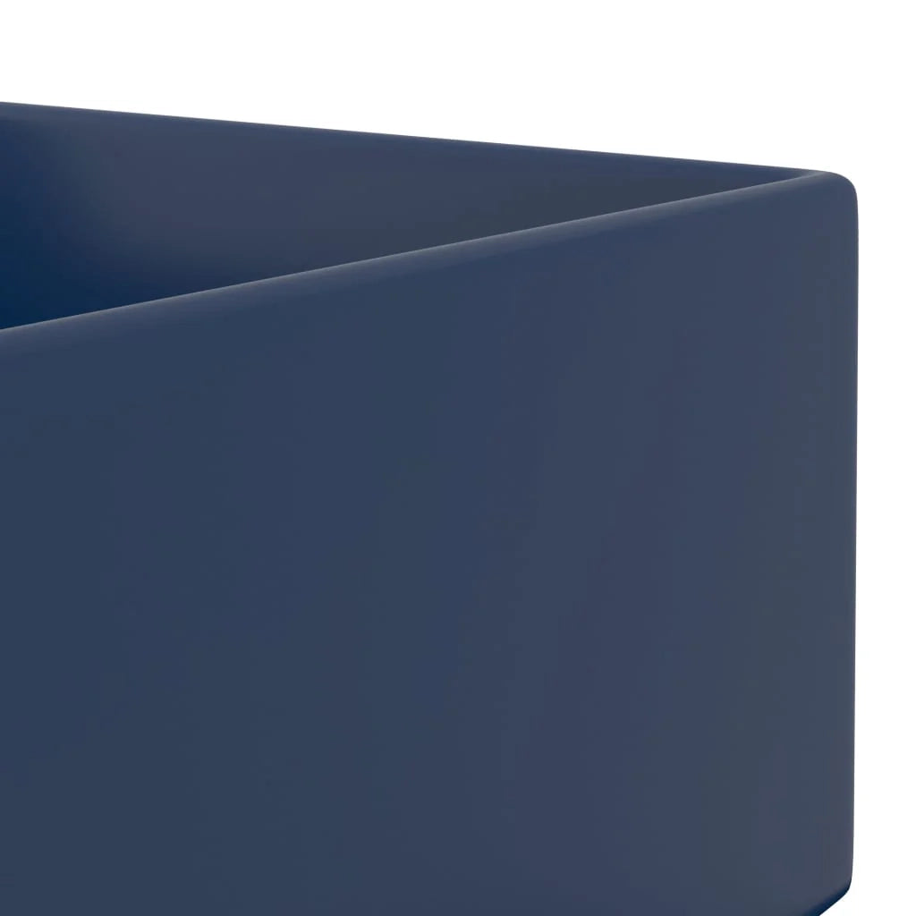 Lavabo bagno con troppopieno da appoggio wc lavabo cucina stanza cosmetica casa ceramica 48 x 25 cm blu scuro 02_0002732