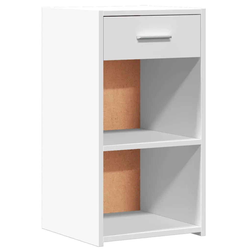 Comodini 2pz Bianchi 35x34x65 cm in Legno Multistrato 840577