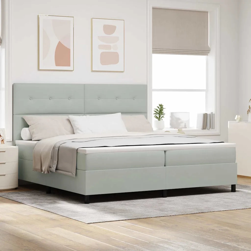 Letto a molle con materasso Grigio chiaro 200 x 200 cm Velluto 3339854