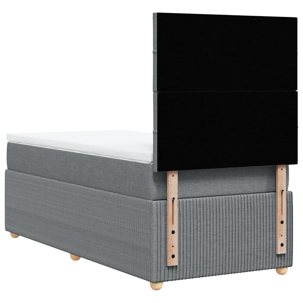 Giroletto a Molle con Materasso Grigio Chiaro 90x190 cm Tessuto