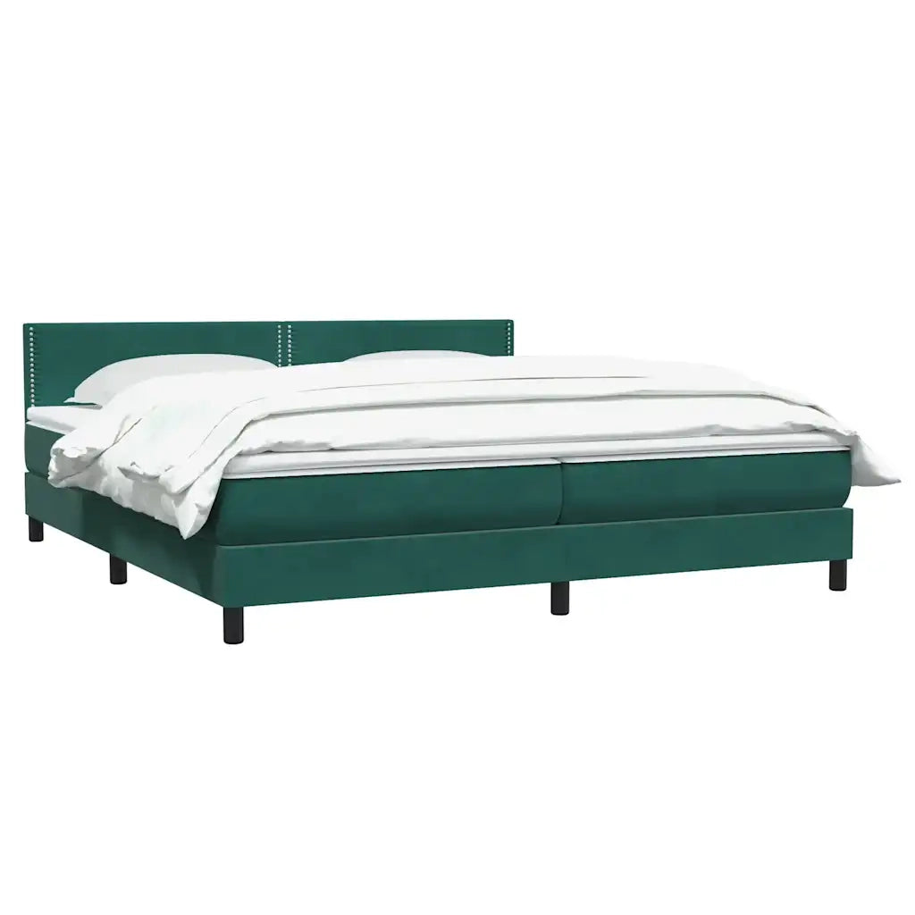 vidaXL Giroletto a Molle con Materasso Verde Scuro 180x220 cm Velluto
