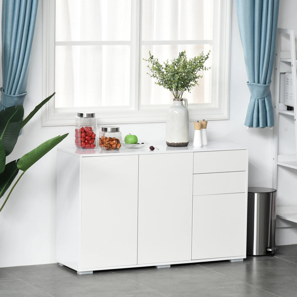 Credenza con ante e cassetti ¨C zephmum ¨C Bianco 117x36x74 cm
