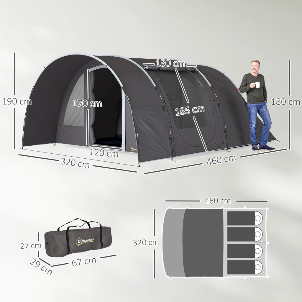 Tenda da campeggio per 4-6 persone ¨C zephmum ¨C grigio