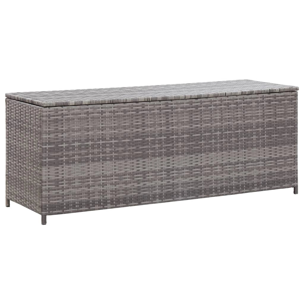 Contenitore/box da giardino 120 x 50 x 60 cm resina intrecciata grigia 02_0013080