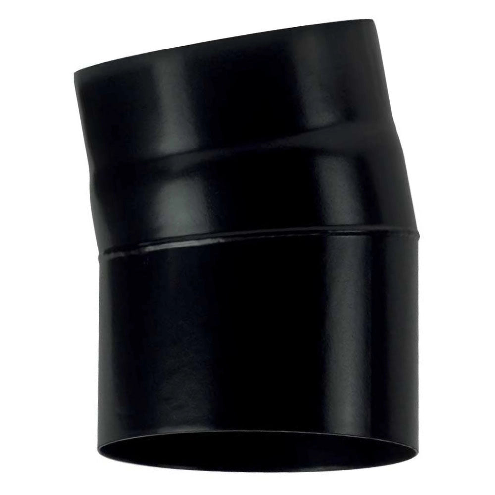 Curva 15 DN 125 smaltato verniciato 600 gradi per stufa a legna tubo nero acciaio CE Made in Italy