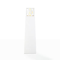 Camino a Bioetanolo da Pavimento 40x40x145 cm per Esterno Vulcano Bianco