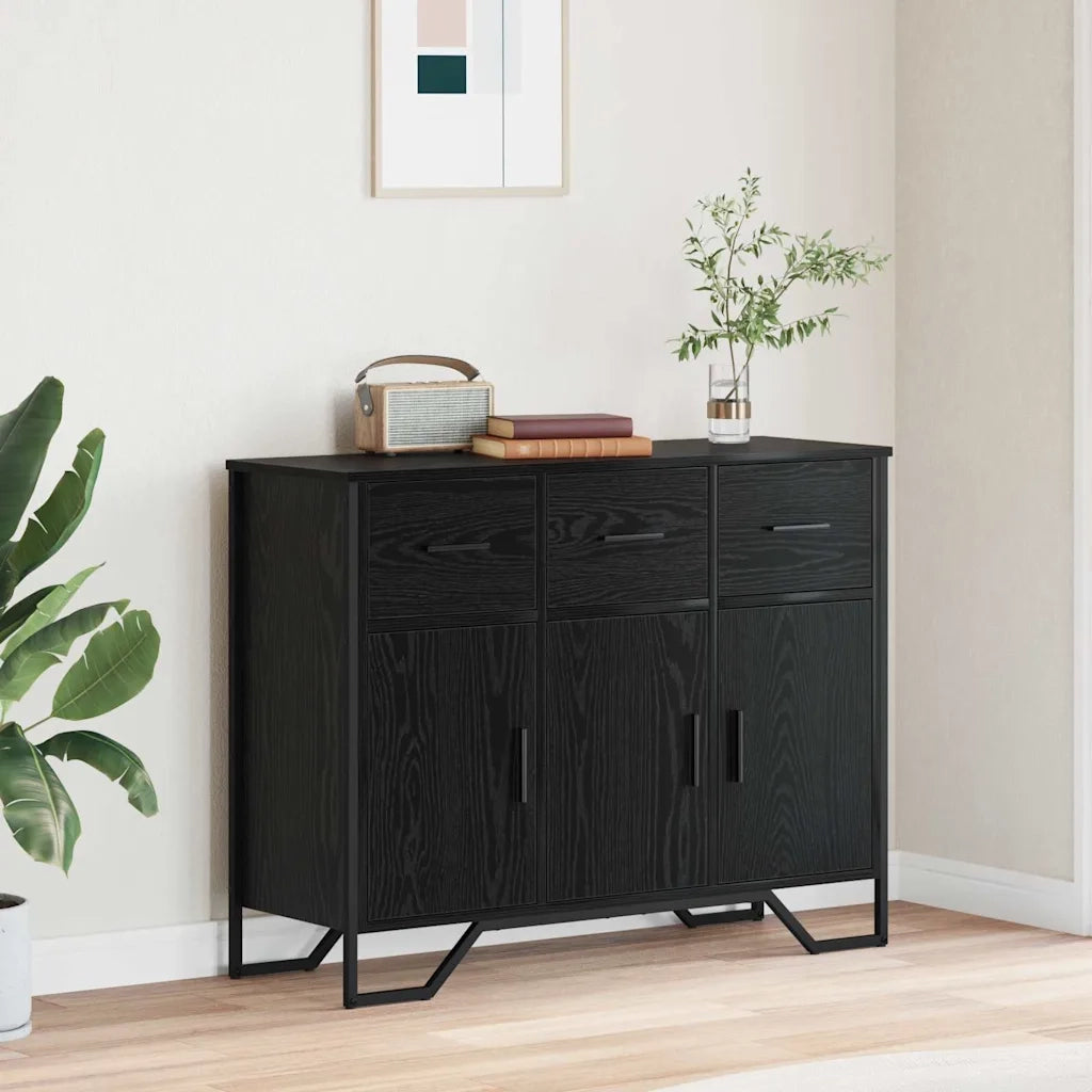 Credenza con cassetto Rovere Nero 97 x 32,5 x 74,5 cm 868778