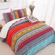 Spreda 240x260 cm - Stile Boho Quilt - Duvet Gewatteerde Microfibra - 3 Set con 2 Cuscini - Letto a Due Piazze - Camera da Letto