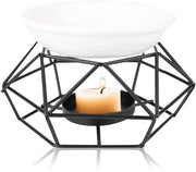 Sostegno per candela con design geometrico - supporto per candela - bruciatore di olio essenziale - decorazione per la casa - robusto - stile elegante - candelabro con profumo