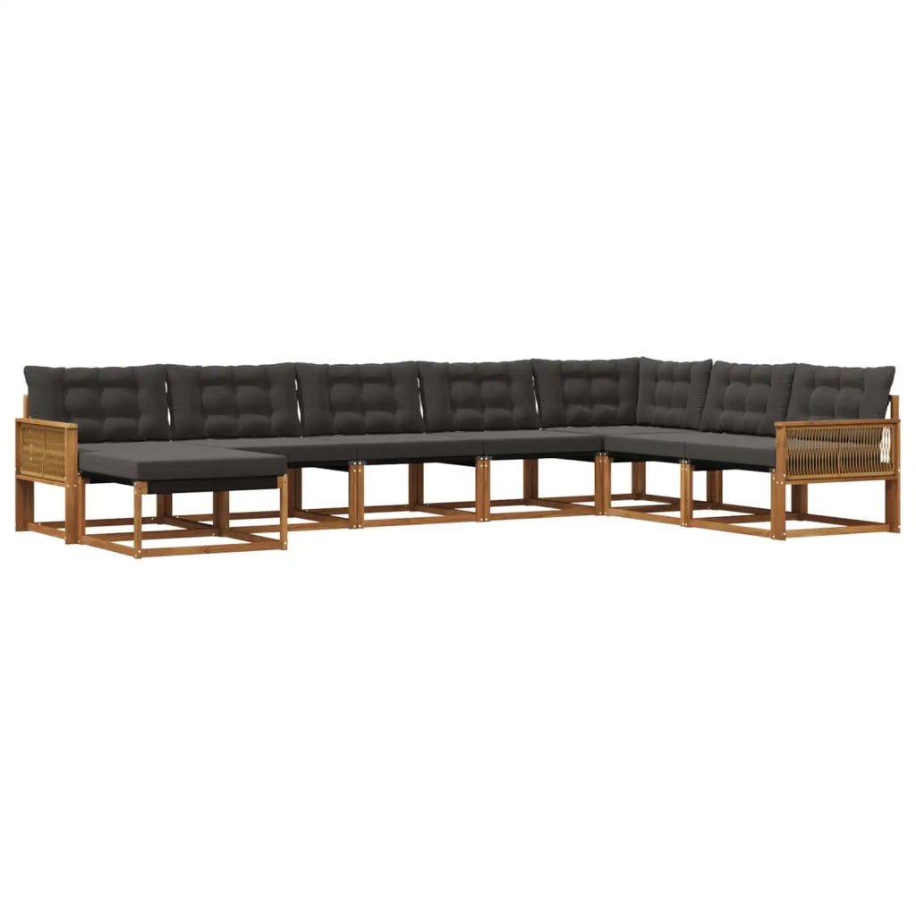 Set di divani da esterno 8 pz Naturale e Nero 3381620