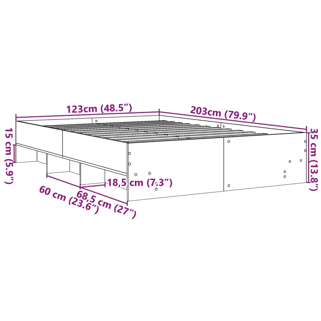 Giroletto senza Materasso Rovere Sonoma 120x200cm in Truciolato 3295662