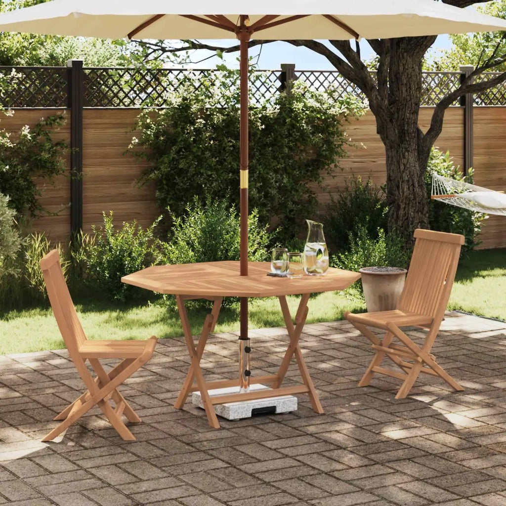Set Bistro da Giardino 3 pcs Marrone Legno Teak Massello