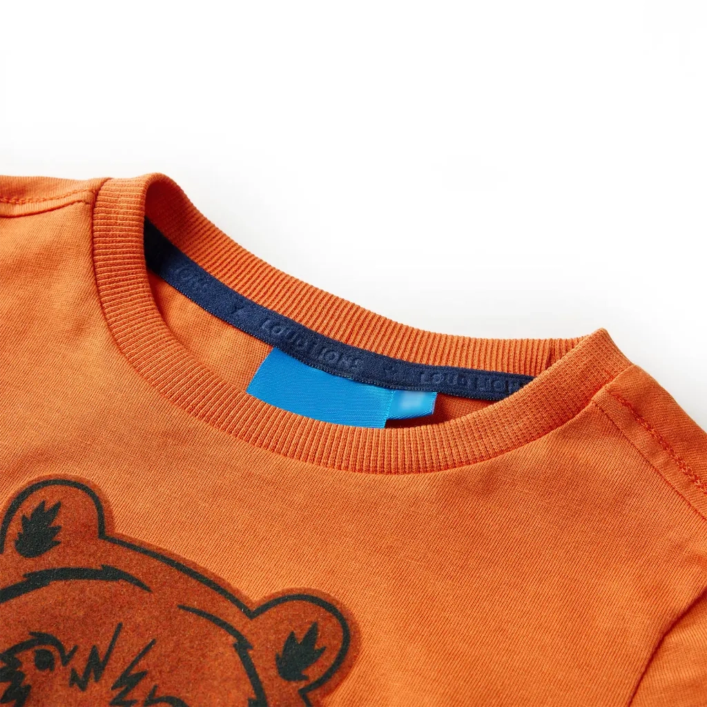 Maglietta per Bambini a Maniche Lunghe Arancione Scuro 104 13115