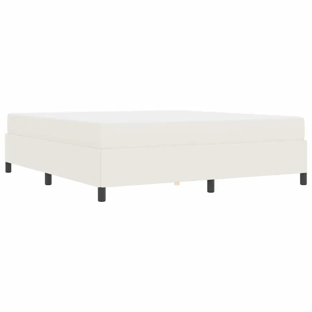 Struttura del letto con materasso Crema 180 x 200 cm Tessuto