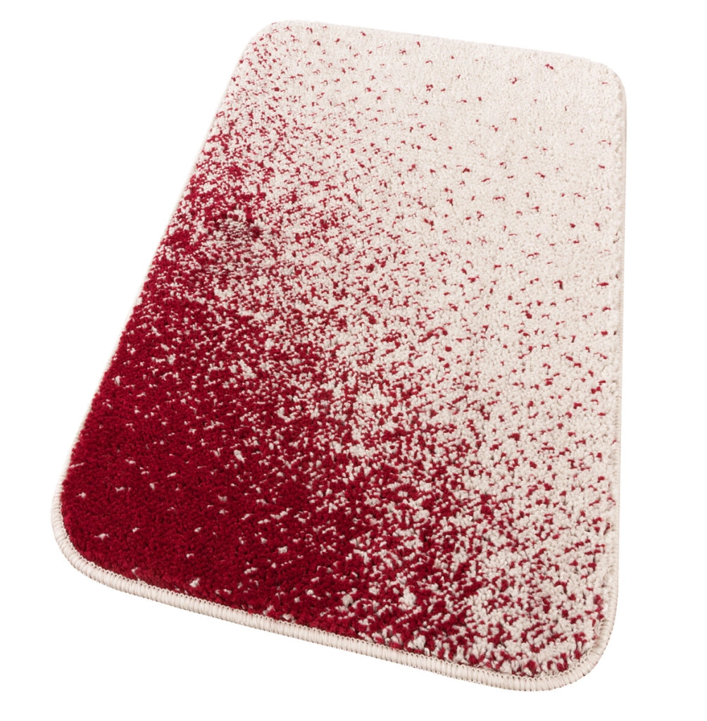 Tappeto Bagno Camera Scendiletto Doccia Vasca Antiscivolo Assorbente Shaggy Soffice IBISCO A Rosso - 60x120 cm