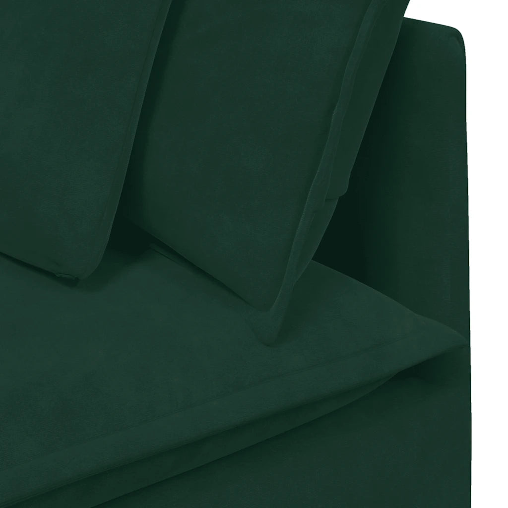 Divano Modulare con Cuscini in Velluto Verde Scuro