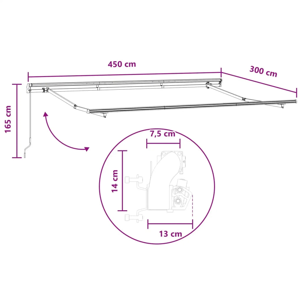 Tenda retrattile Grigio chiaro e bianco 4,5 × 3 m 3426171