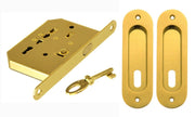 1pz kit x porte scorrevole con coppia nicchie ovale con chiave oro-lucido cod:ferx.24553
