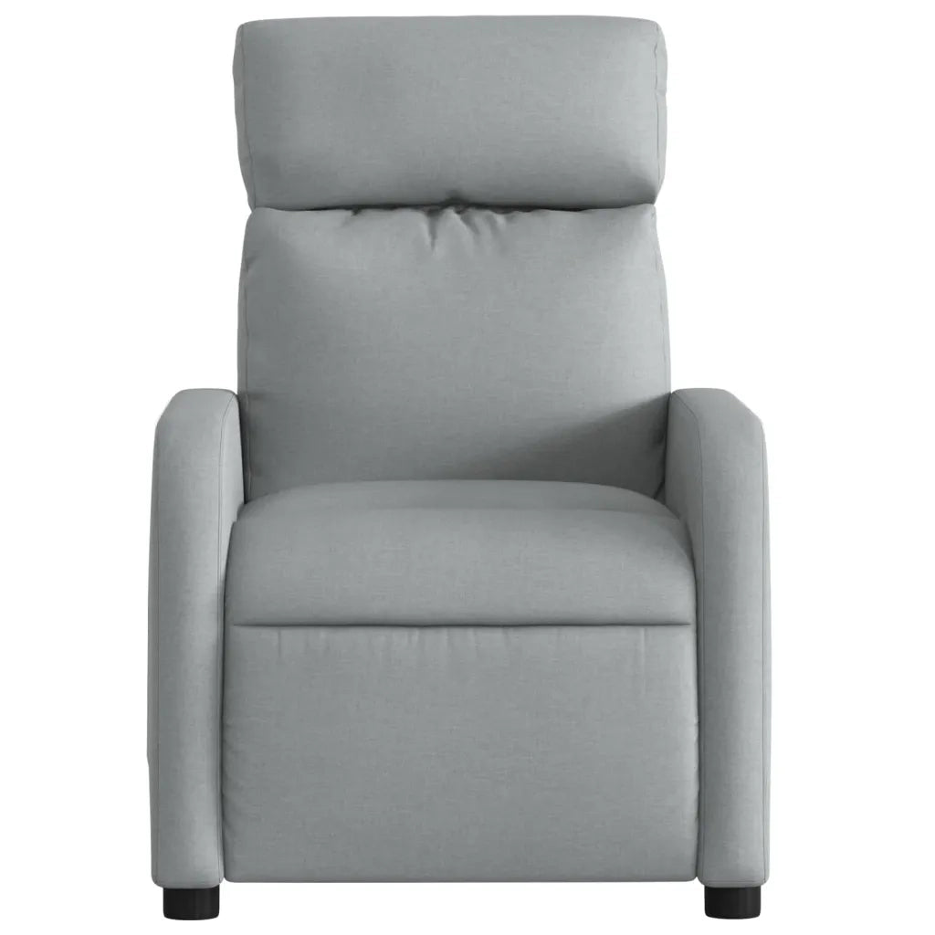Poltrona Massaggiante | Sedia Relax Reclinabile Grigio Chiaro in Tessuto