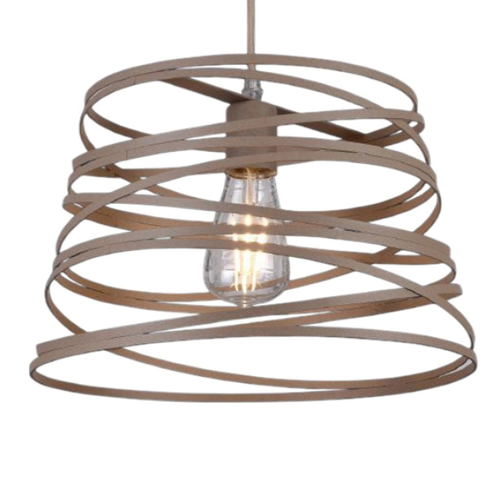 Trade Shop - Lampadario A Sospensione Moderno Con Paralume In Metallo A Vortice Traforato Tortora A08 -