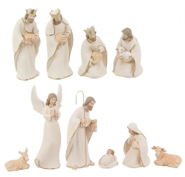 Natività 10 figure Celestial bianco