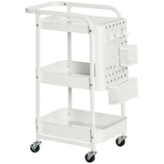 Carrello Multifunzionale con 4 Ganchos e 2 Cestas ¨C zephmum ¨C Bianco 51.5x32x75.6 cm