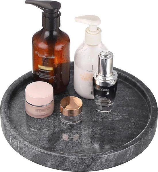 Tavolo decorativo in marmo naturale nero da 25 cm per cucina, comodino o bagno