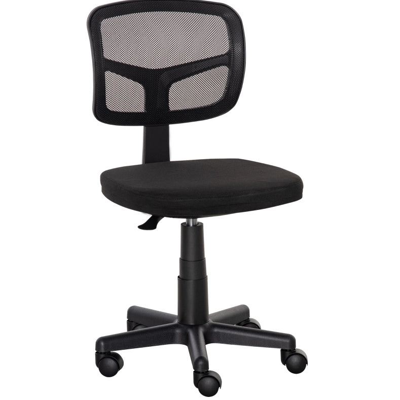 Sedia da ufficio ULEVR ergonomica girevole con altezza regolabile e 5 ruote, senza braccioli, nera