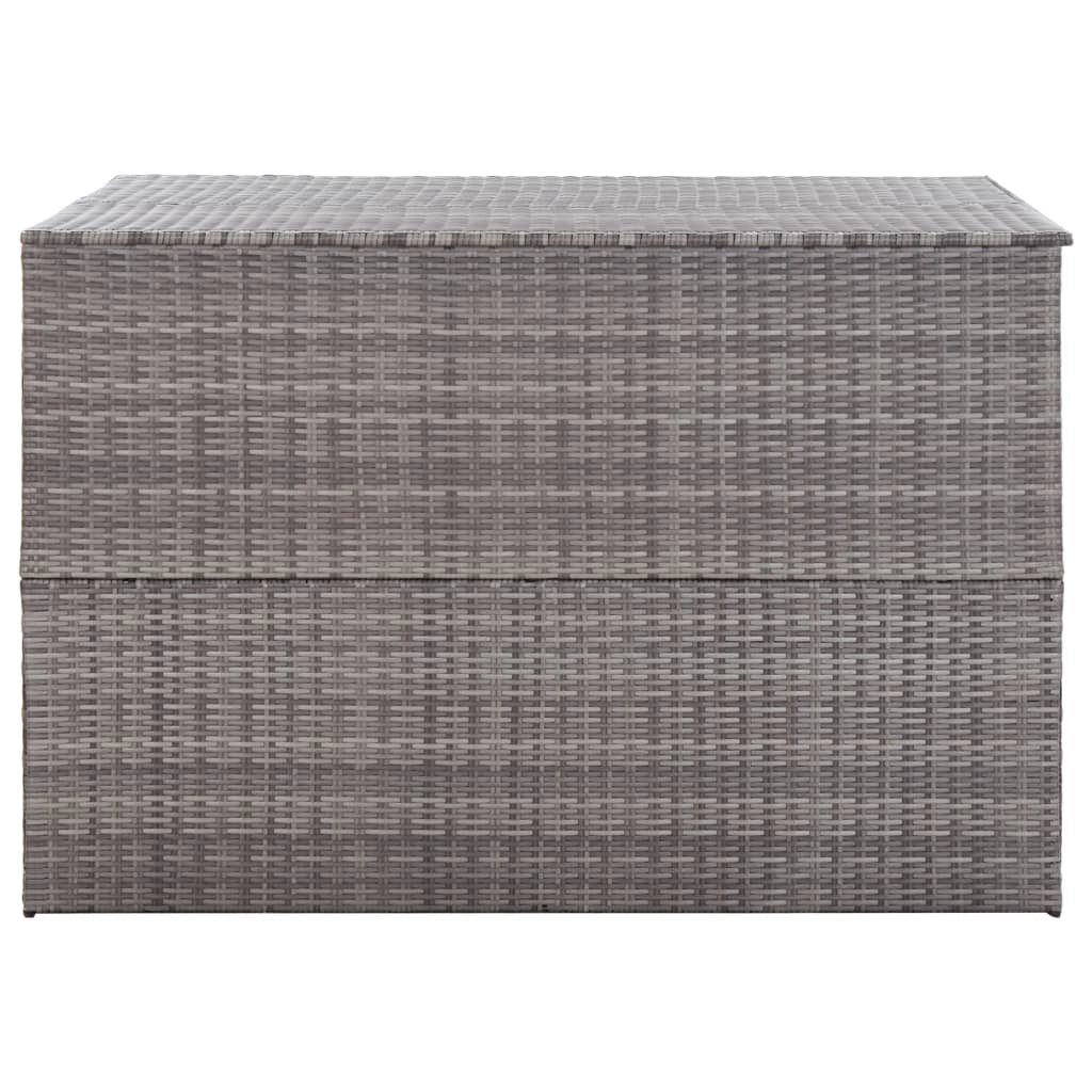Contenitore/box da giardino grigio 150 x 100 x 100 cm resina intrecciata 02_0013085