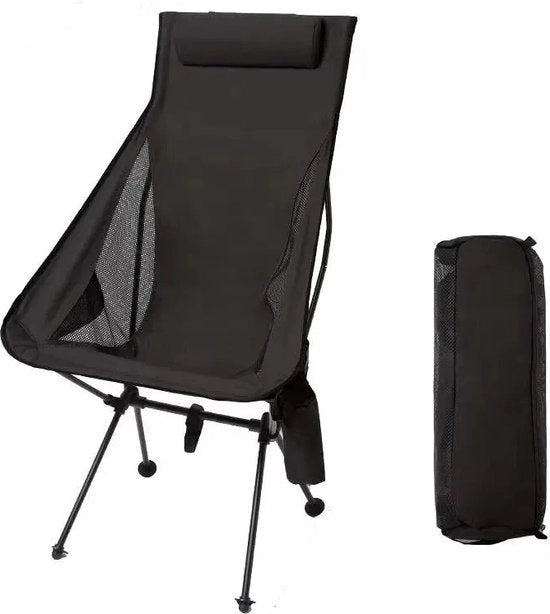 Camping Stoile Inclinabile - Visiera - Visiera Portatile - Inclinabile - Pieghevole - Leggibile - Leggero - Stoile da Campeggio - Altezza della Schiena - Nero