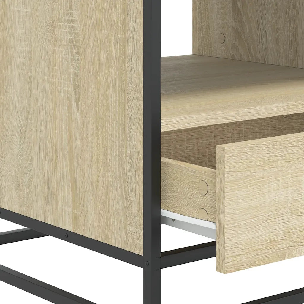 Tavolino Rovere Sonoma 100x50x45 cm Legno Multistrato e Metallo 848785